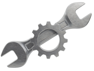 Wrench gear repair tools isolated background