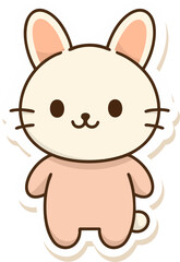 A kawaii bunny cat, combining a bunny and a cat character for a cute and playful look.