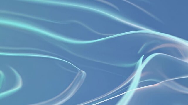 Abstract video background with flowing teal and white lines. Captured from a top-down angle, creating a serene and fluid motion effect. Live desktop wallpaper.