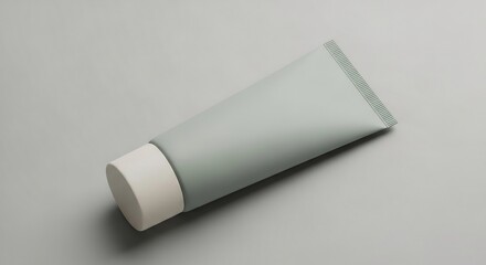 Minimalist Gray Tube Packaging Design, Elevated Product Presentation