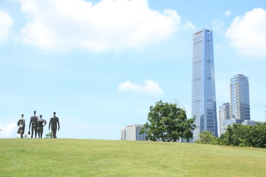 Modern Skyline near Shenzhen Bay Park, China