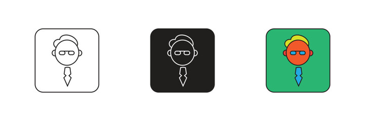 Office worker vector icon isolated on a white background. Flat design office worker icon. Great for web design and business.