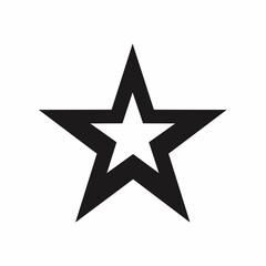 Obraz premium Firefly Minimalist monochrome star vector Solid black silhouette on white background, or inverse