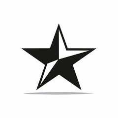 Obraz premium A crisp minimalist monochrome star vector icon, featuring a striking black and white split silhouette, embodying a clean graphic design with no texture, a radiant and guiding symbol