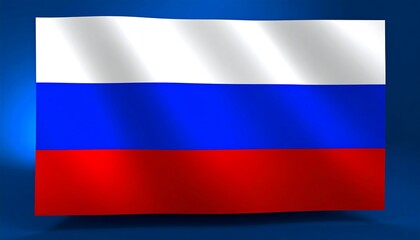 Fototapeta premium A digital rendering of the Russian flag, featuring horizontal stripes of white, blue, and red, displayed against a deep blue backdrop.