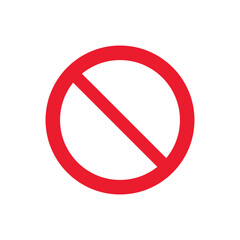 vector stop sign icon. No sign, red warning isolated