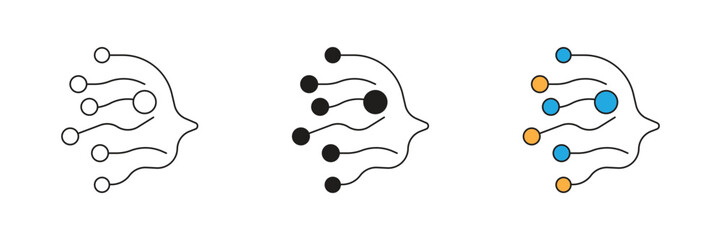 A minimalist network of nodes and connections. Represents data, networking, or communication. Ideal for technology and data projects.