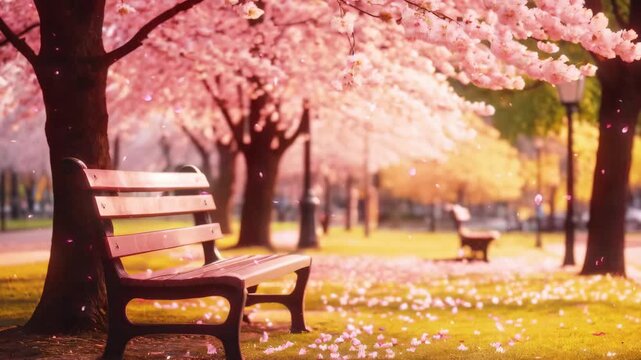 Sakura Park Bench