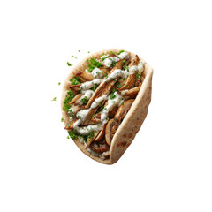 Delicious Chicken and Mushroom Gyro in Pita Bread with Creamy Sauce