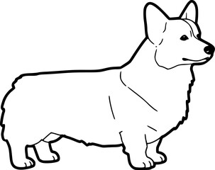 Cardigan Welsh Corgi Dog svg files cricut, silhouette clip art, Vector illustration eps, Black overlay