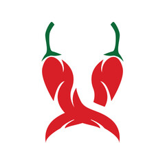 Hot Chili Peppers Logo Farm Garden Design Simple Illustration Symbol Template