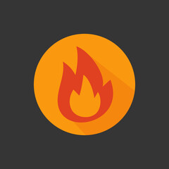 Wildfire and fire hazard flat vector icon, symbol of climate change, forest fire, hot weather, natural disaster, and environmental crisis caused by rising heat
