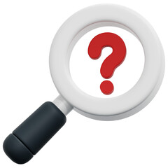 3D Search Question Icon
