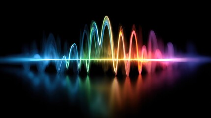 Colorful Sound Waves Representing Audio Frequencies in a Creative Digital Art Design