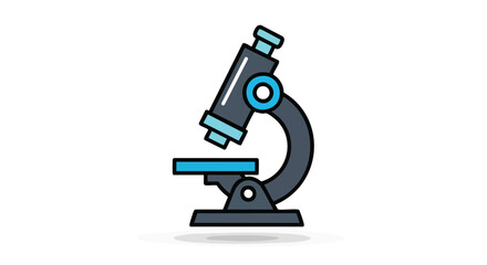 Stylized microscope illustration with blue accents symbolizing scientific research and laboratory equipment emphasizing its role in discovery and