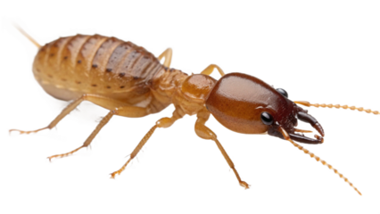 Close up shot of a termite with visible mandibles and segmented antennae on a black background vreated with genrated ai