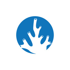 Obraz premium coral logo underwater seaweed plant simple template design marine decoration