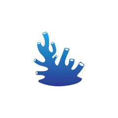 coral logo underwater seaweed plant simple template design marine decoration