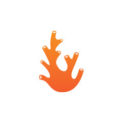 Naklejka premium coral logo underwater seaweed plant simple template design marine decoration
