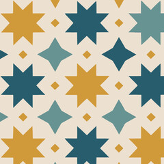 Obraz premium abstract background pattern eight-pointed stars vector Vector abstract color background pattern