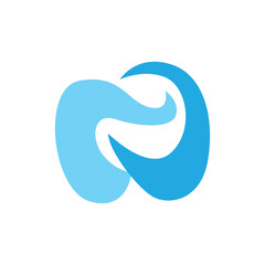 Fototapeta premium Dental logo template concept, dental care illustration with simple minimalist silhouette as product brand template or poster