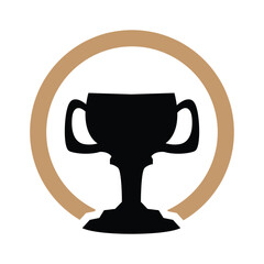 Championship Cup Trophy Logo Illustration Award Winner Template Design