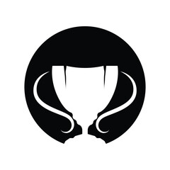 Championship Cup Trophy Logo Illustration Award Winner Template Design