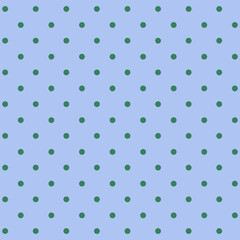 Seamless pattern with green polka dot on blue background.