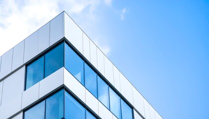 Modern architecture corner against a clear sky