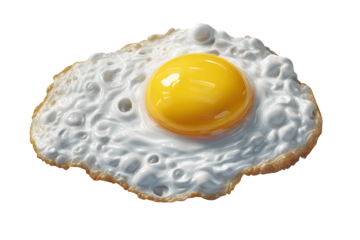 Perfectly cooked sunny side up egg isolated on black background breakfast