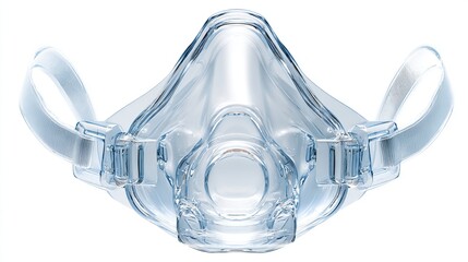 Clear plastic CPAP mask with adjustable straps