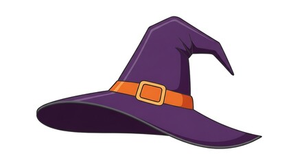 Whimsical Halloween Witch's Hat with Pointed Top and Buckle Decor