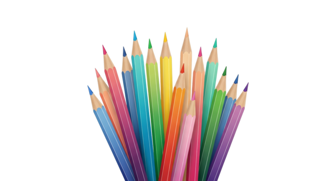 Colorful Pencils Fan Back To School Art Supplies
