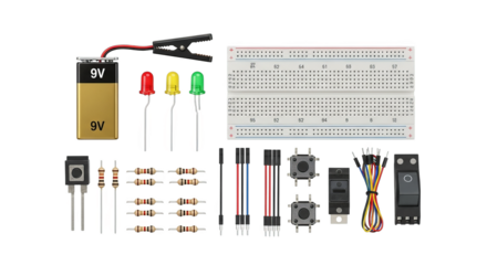 Electronics Kit Breadboard Leds Resistors More
