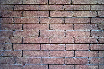 Red brick wall texture background, rough surface masonry pattern for construction, architecture, industrial design, urban facade, vintage grunge backdrop, building material close up