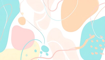 Pastel-toned abstract shapes create a soft and playful design.