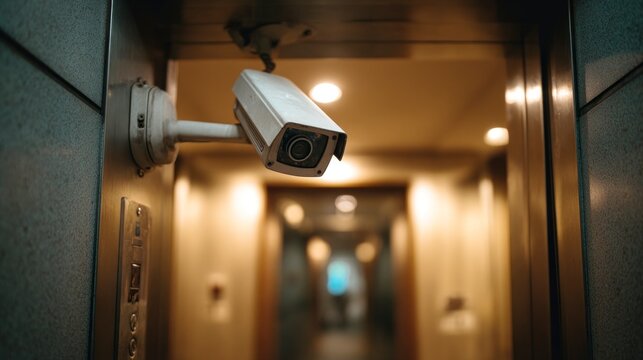 Hallway security camera surveillance