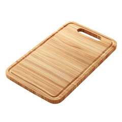 Wooden cutting board isolated on white background