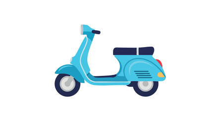 Obraz premium Retro-styled aquamarine scooter illustration with simple design and smooth lines, conveying a sense of carefree transportation and classic motoring