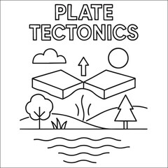 plate tectonic vector image.