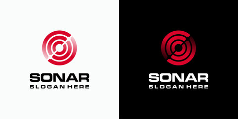 Abstract radar detector waveform letter S initial vector logo design. Icon for business, military, fishing and personal branding.