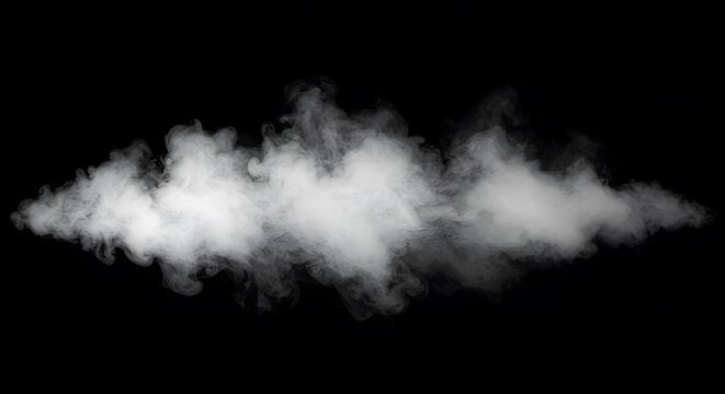 Ethereal Cloud of Smoke against a Black Background. It could be the result of something hot and smoldering, or it could just be an artistic display of air and gas