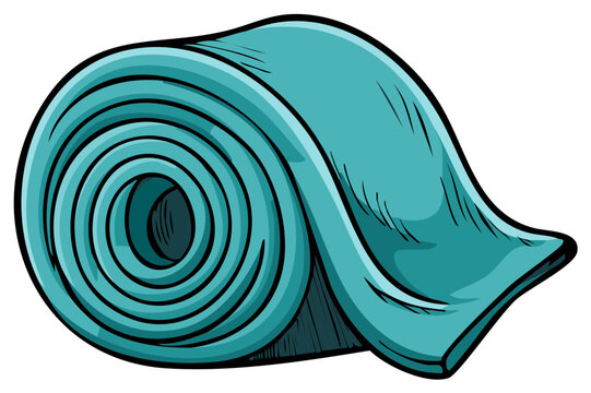 teal yoga mat rolled up clip art preview