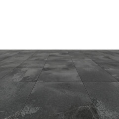 Textured concrete floor expanses into darkness creating an industrial background