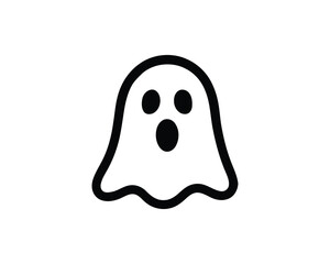 Simple Halloween Ghost Illustration with Surprised Expression