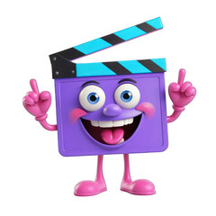 Cheerful Clapperboard Cartoon Character