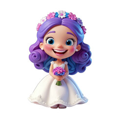 Adorable Purple-Haired Bride: a Joyful Wedding Day