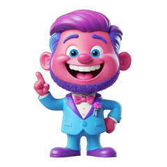Joyful Groom Cartoon Character
