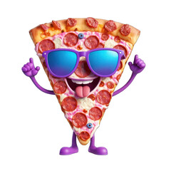 Happy Pizza Slice in Sunglasses