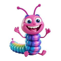 Rainbow Caterpillar Cartoon Character